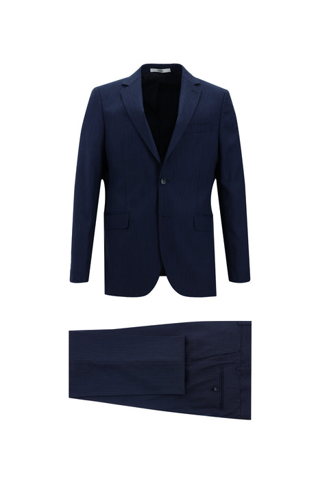 Aviator Blue 6 Drop Regular Fit Standard Cut Striped Suit