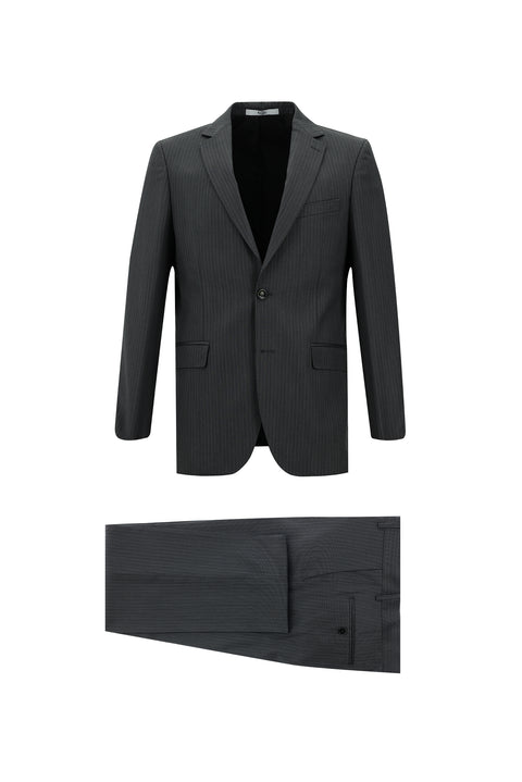 Medium Anthracite 6 Drop Regular Fit Standard Cut Striped Suit