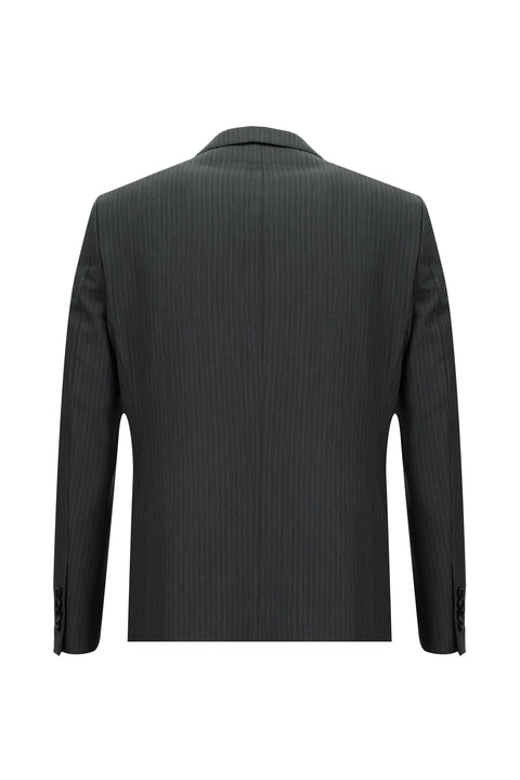 Medium Anthracite 6 Drop Regular Fit Standard Cut Striped Suit