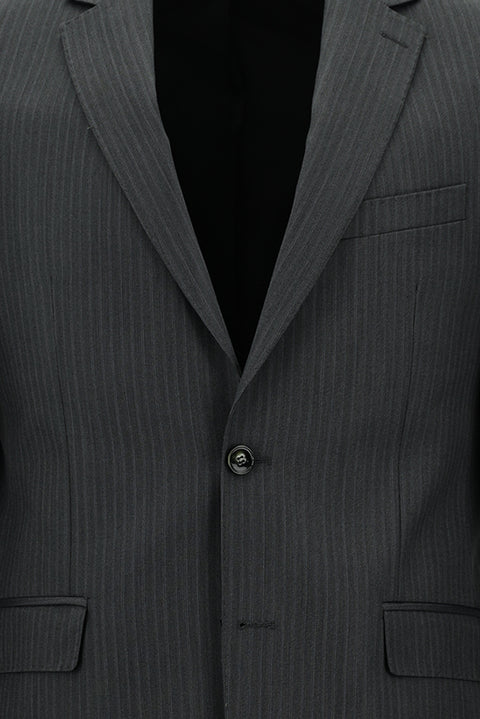 Medium Anthracite 6 Drop Regular Fit Standard Cut Striped Suit