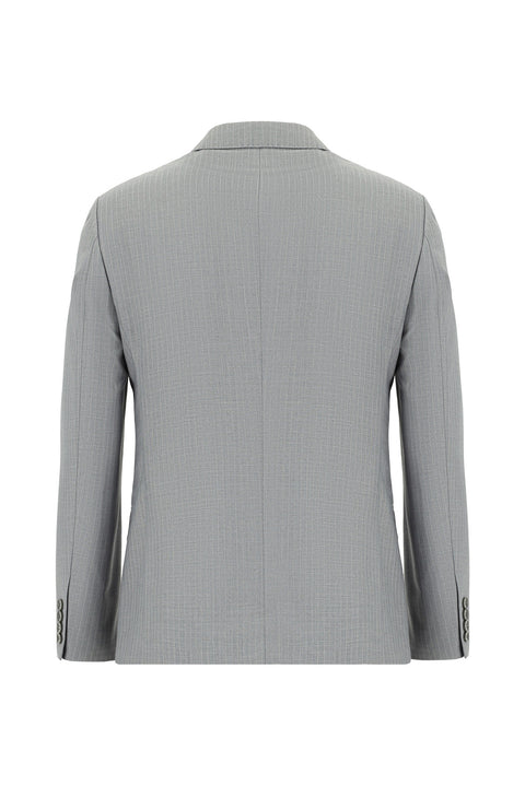 Medium Grey 6 Drop Regular Fit Standard Cut Striped Double-Breasted Suit