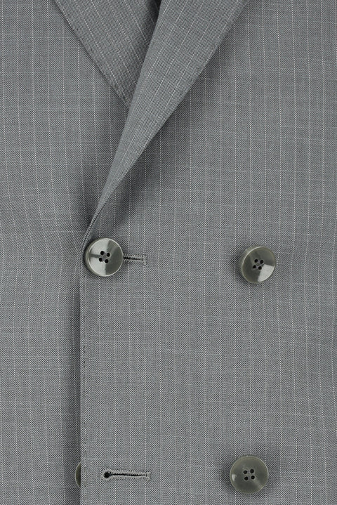 Medium Gray 6 Drop Regular Fit Standard Cut Striped Double-Breasted Suit