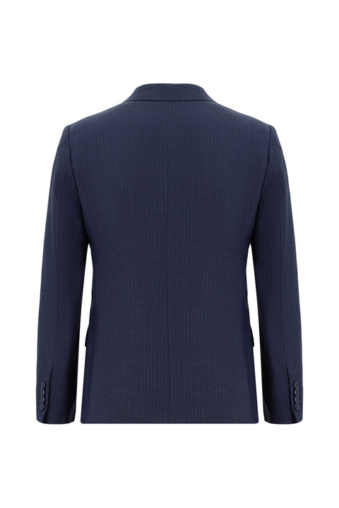 Medium Navy 7 Drop Super Slim Fit Extra Narrow Cut Striped Double-Breasted Suit