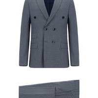 Dark Indigo 6 Drop Regular Fit Standard Cut Striped Double-Breasted Suit