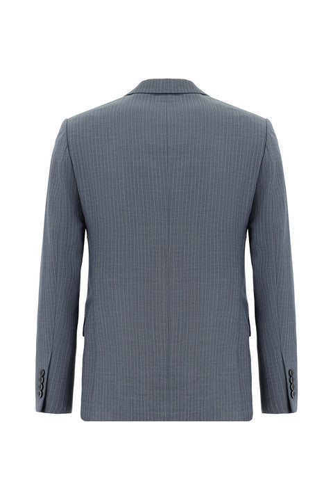Dark Indigo 6 Drop Regular Fit Standard Cut Striped Double-Breasted Suit