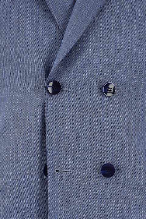 Blue 7 Drop Super Slim Fit Extra Narrow Cut Striped Double-Breasted Suit