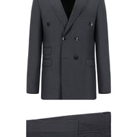 Dark Anthracite 6 Drop Regular Fit Standard Cut Striped Double-Breasted Suit