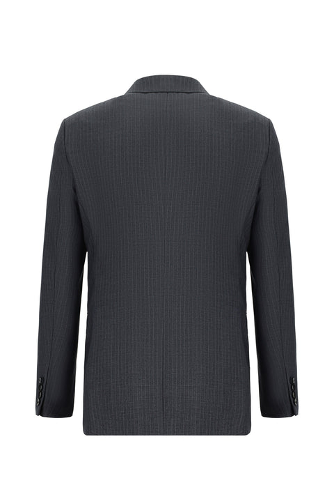 Dark Anthracite 6 Drop Regular Fit Standard Cut Striped Double-Breasted Suit