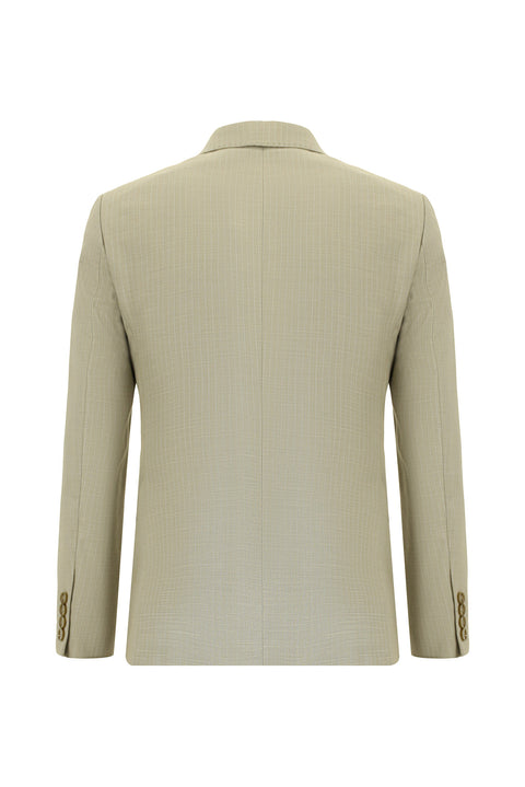 Light Mink 6 Drop Regular Fit Standard Cut Striped Double-Breasted Suit