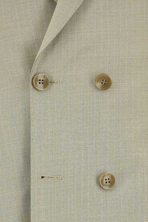 Light Mink 6 Drop Regular Fit Standard Cut Striped Double-Breasted Suit