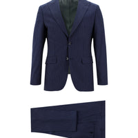 Dark Navy 7 Drop Super Slim Fit Extra Narrow Cut Striped Suit