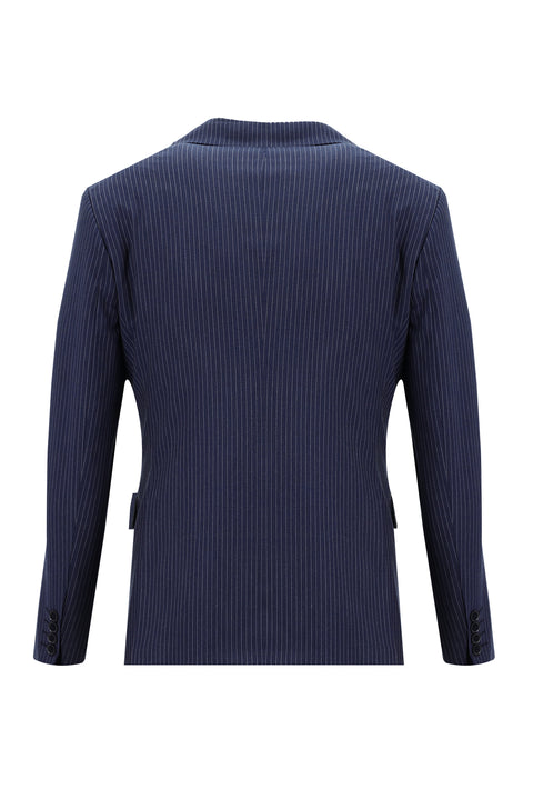 Dark Navy 7 Drop Super Slim Fit Extra Narrow Cut Striped Suit