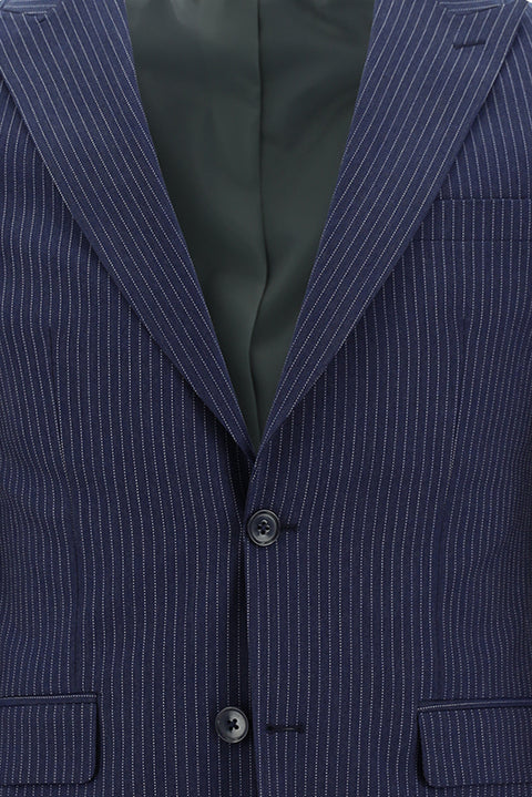 Dark Navy 7 Drop Super Slim Fit Extra Narrow Cut Striped Suit