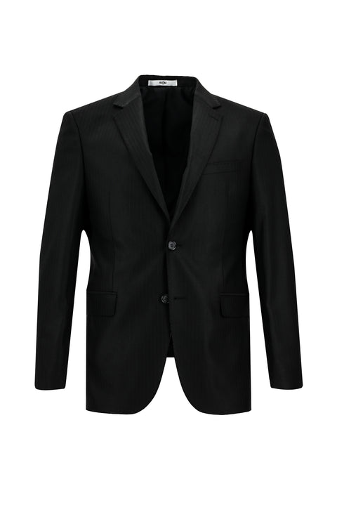 Black 7 Drop Slim Fit Striped Suit
