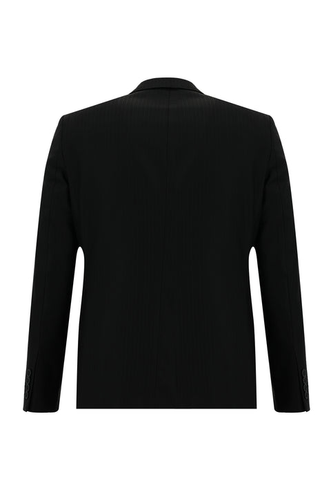 Black 7 Drop Slim Fit Striped Suit