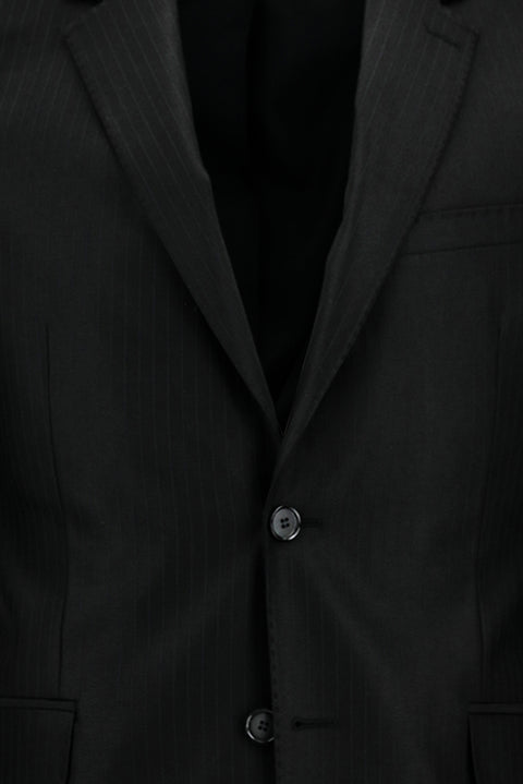 Black 7 Drop Slim Fit Striped Suit