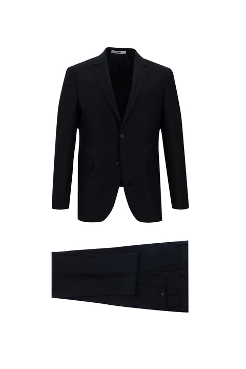 Dark Navy 7 Drop Slim Fit Striped Suit