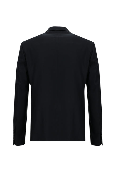 Dark Navy 7 Drop Slim Fit Striped Suit