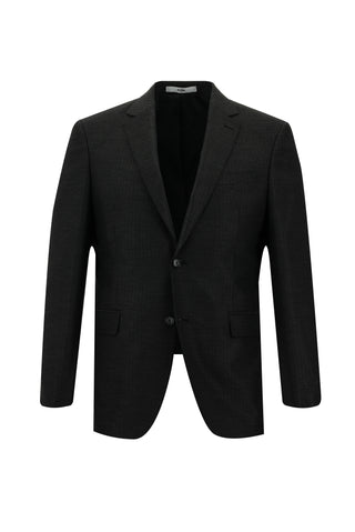  Koyu Antrasit 7 Drop Slim Fit Dar Kesim Çizgili Takım Elbise