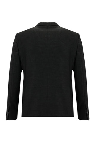  Koyu Antrasit 7 Drop Slim Fit Dar Kesim Çizgili Takım Elbise