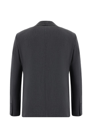  Koyu Füme 7 Drop Slim Fit Dar Kesim Kruvaze Çizgili Takım Elbise