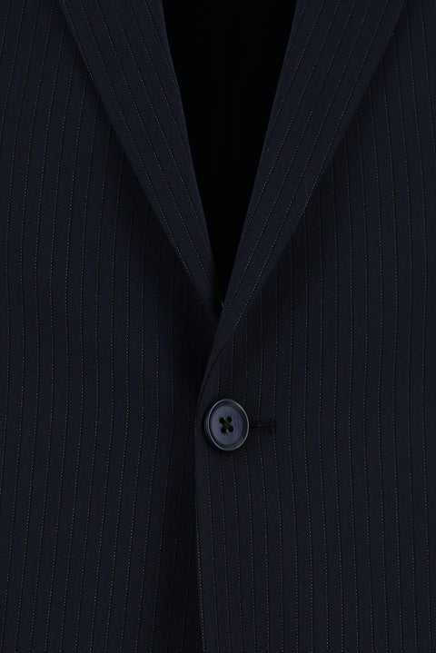 Dark Navy 6 Drop Regular Fit Standard Cut Striped Suit