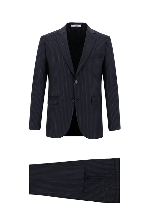 Dark Anthracite 6 Drop Regular Fit Standard Cut Striped Suit