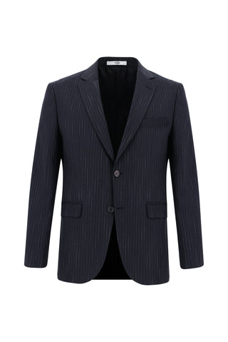  Koyu Antrasit 7 Drop Slim Fit Dar Kesim Çizgili Takım Elbise
