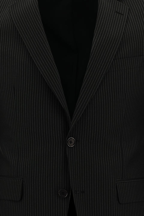 Black 7 Drop Slim Fit Striped Suit