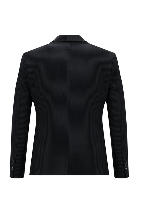 Dark Navy 7 Drop Slim Fit Striped Suit