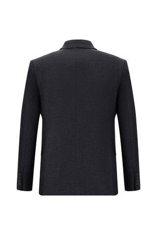  Orta Antrasit 7 Drop Slim Fit Dar Kesim Çizgili Takım Elbise