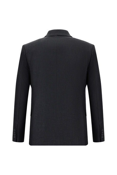 Medium Anthracite 7 Drop Slim Fit Striped Suit