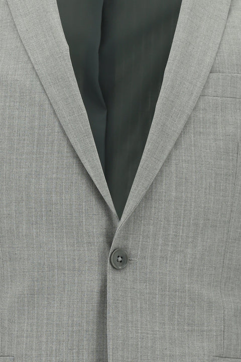 Medium Grey 7 Drop Super Slim Fit Extra Narrow Cut Striped Suit