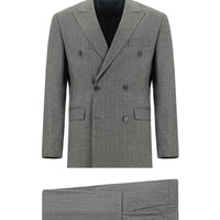 Light Gray 6-Drop Regular Fit Standard Cut Striped Double-Breasted Suit