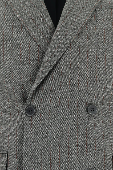 Light Gray 6-Drop Regular Fit Standard Cut Striped Double-Breasted Suit