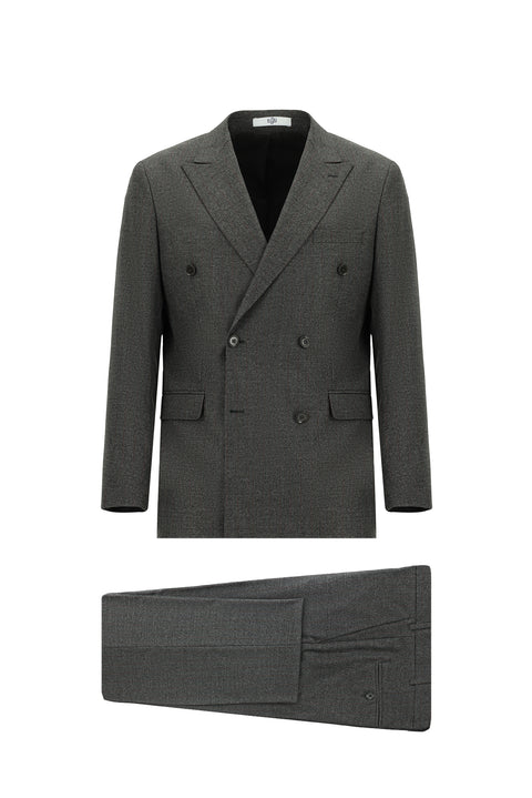 Medium Anthracite 6 Drop Regular Fit Standard Cut Striped Double-Breasted Suit
