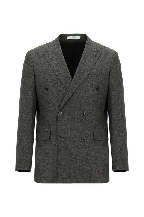 Medium Anthracite 6 Drop Regular Fit Standard Cut Striped Double-Breasted Suit