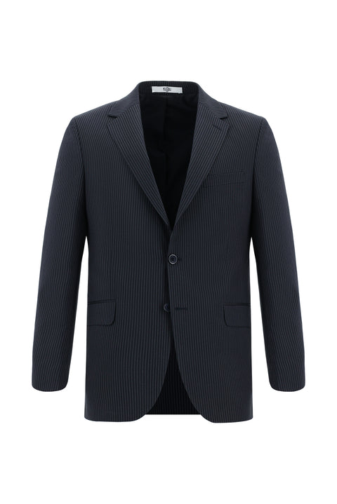 Dark Navy 6 Drop Regular Fit Standard Cut Striped Suit