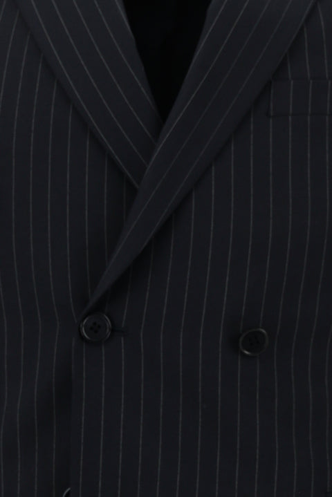 Dark Navy 6 Drop Regular Fit Standard Cut Striped Double-Breasted Suit