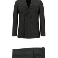 Medium Anthracite 6 Drop Regular Fit Standard Cut Striped Double-Breasted Suit