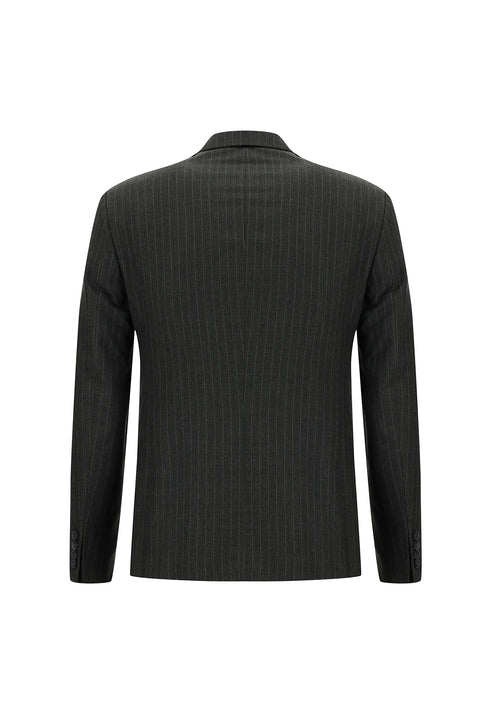 Medium Anthracite 7 Drop Super Slim Fit Extra Narrow Cut Striped Double-Breasted Suit