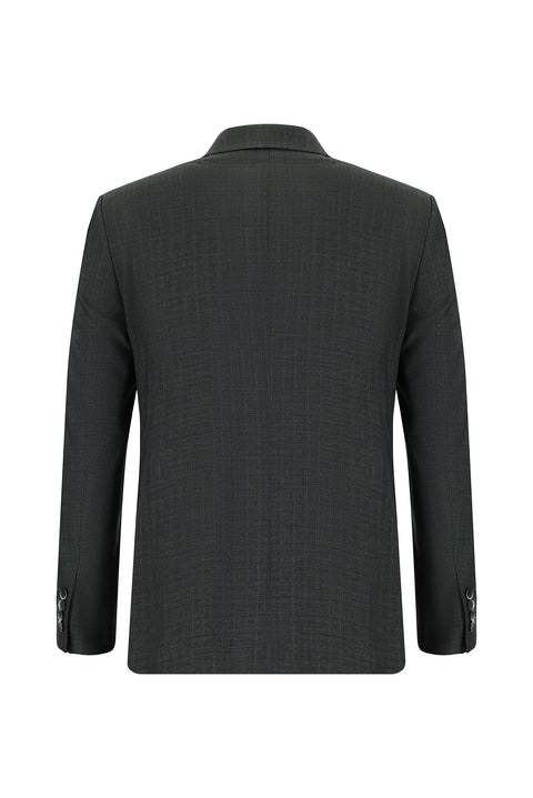 Dark Gray 6-Drop Regular Fit Standard Cut Striped Double-Breasted Suit