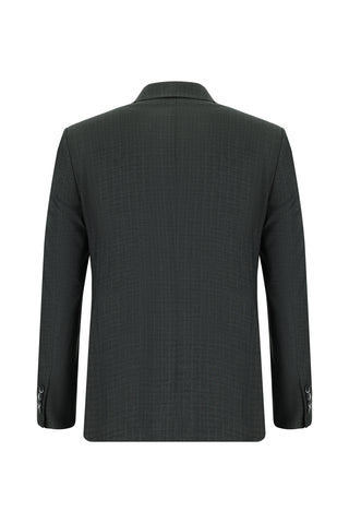  Koyu Füme 7 Drop Slim Fit Dar Kesim Çizgili Kruvaze Takım Elbise