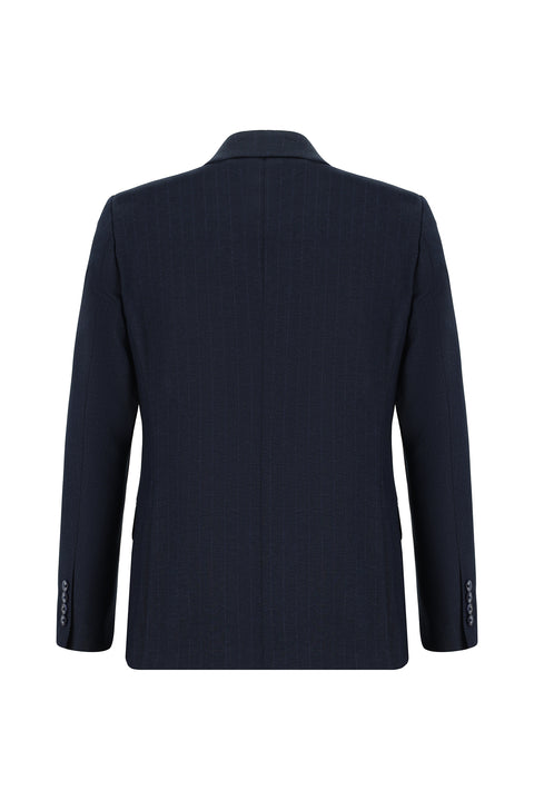 Dark Navy 6 Drop Regular Fit Standard Cut Striped Double-Breasted Suit