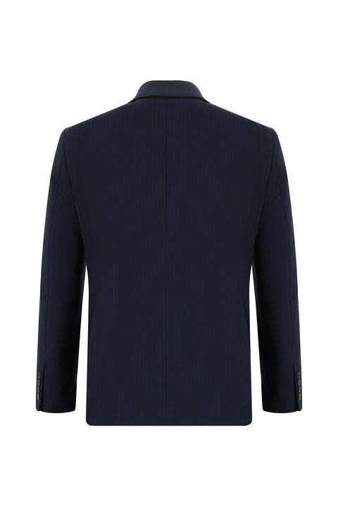 Dark Navy 6 Drop Regular Fit Standard Cut Striped Double-Breasted Suit