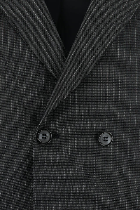 Dark Anthracite 6 Drop Regular Fit Standard Cut Striped Double-Breasted Suit