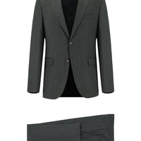 Dark Gray 7 Drop Slim Fit Striped Suit
