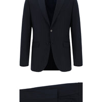 Dark Navy 7 Drop Slim Fit Striped Suit