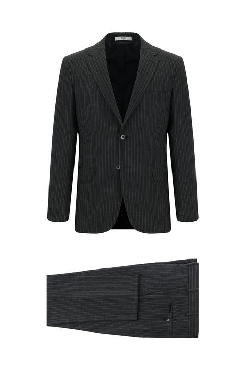Dark Anthracite 6 Drop Regular Fit Standard Cut Striped Suit