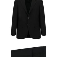 Black 4-Drop Relaxed Fit Striped Suit